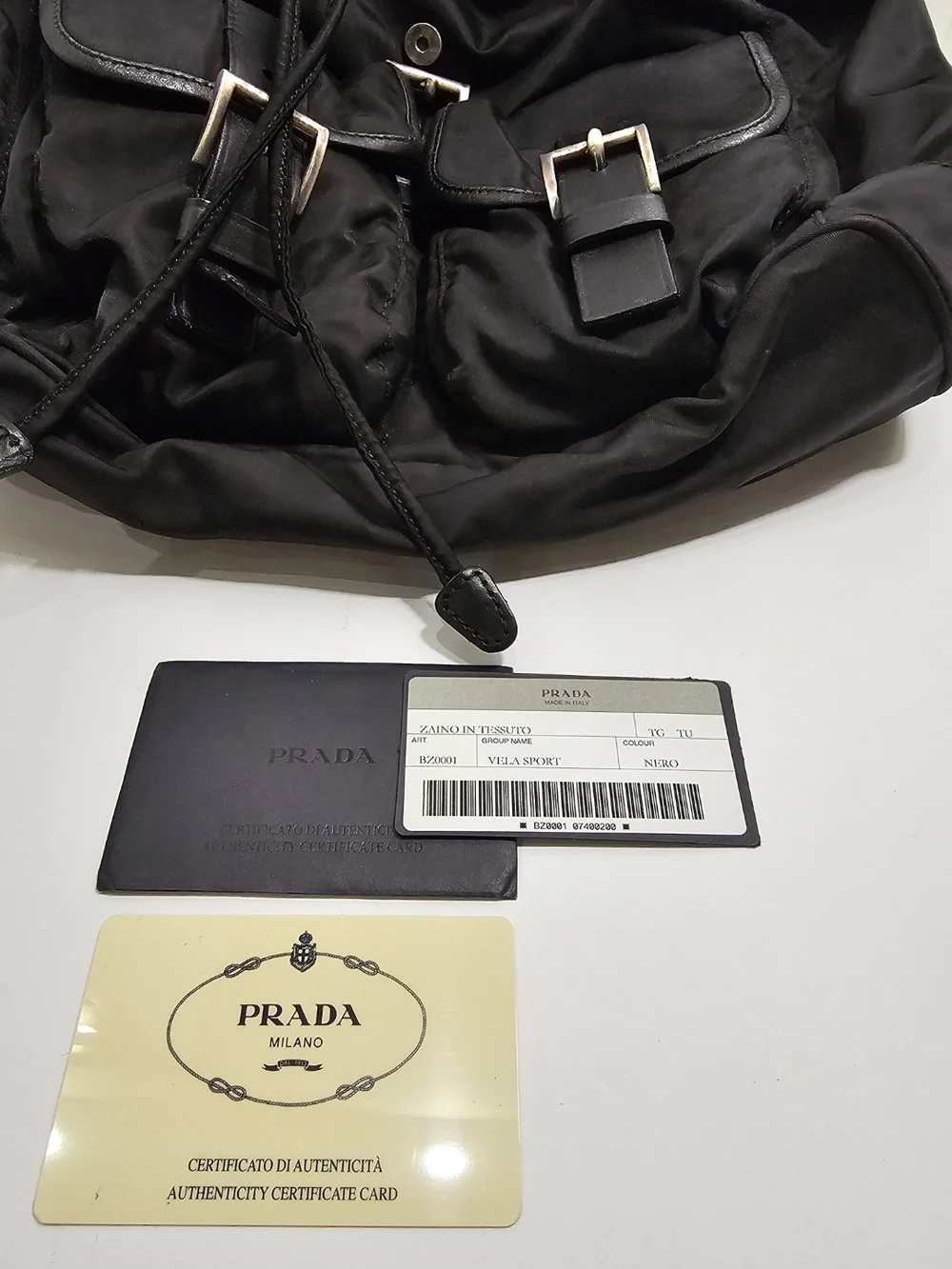 Prada Vela Sport Nero Backpack BZ001 with Autehticity Card/Retail Tag & Dust Bag - Picture 16 of 16